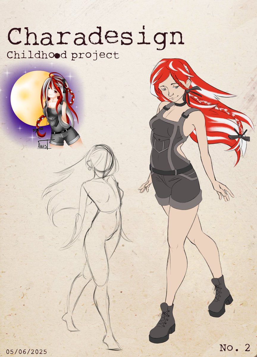 Redesigning my oldest character !!! <3<3
Her name is Shane !!! 
#digitalart