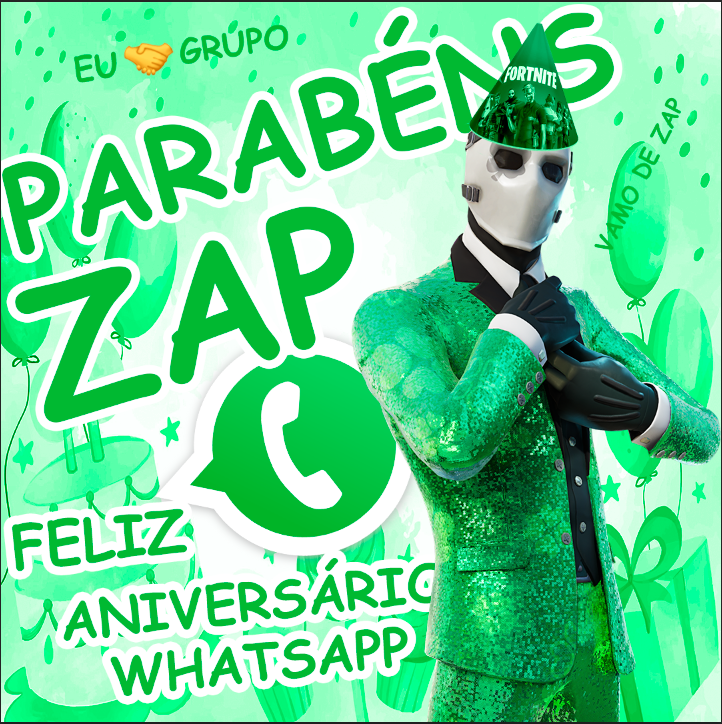vem pro grupo e bora comemorar muitos mais aniversários! 🎂
VEM DE ZAP: fn.gg/WhatsAppBR