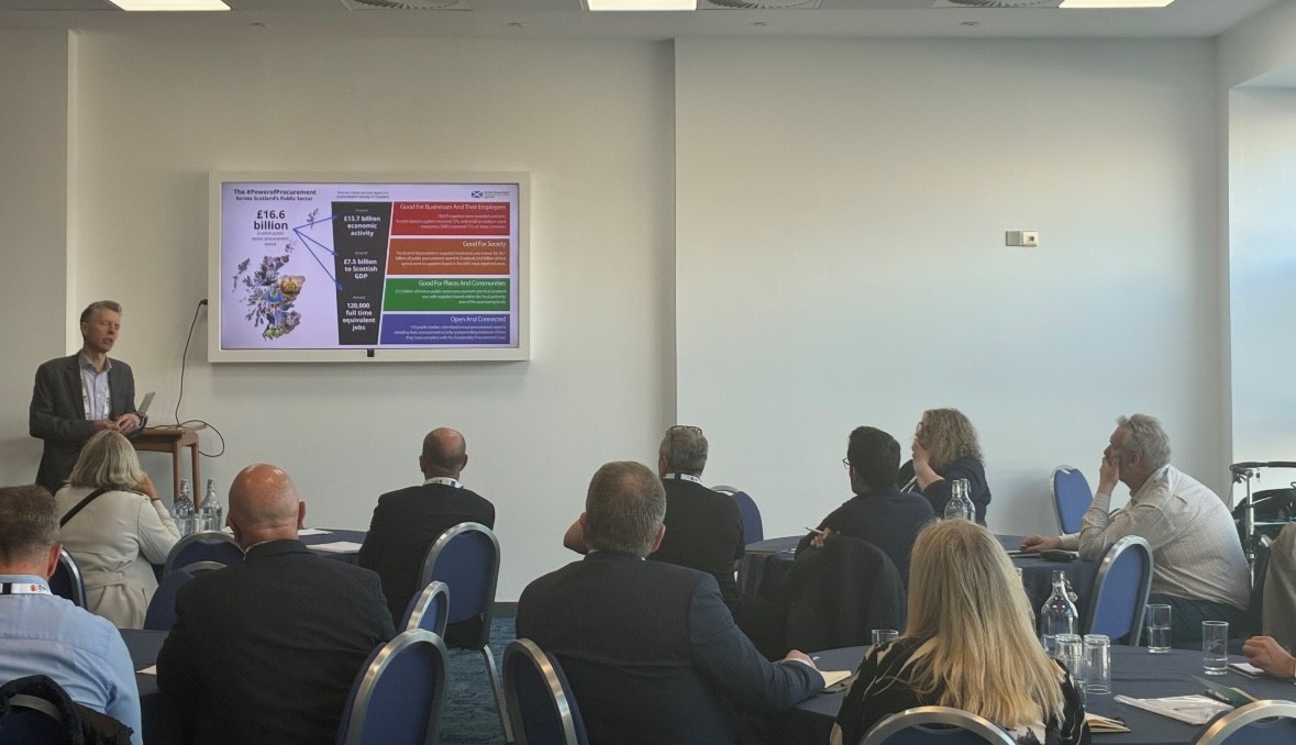 ScotProcurement's tweet photo. As part of Scotland’s SME and Third Sector Procurement Action Plan, our colleagues welcomed small and medium-sized enterprises (SMEs) yesterday to share their procurement experiences.

These roundtables are key to understanding barriers and working together to remove them.

#SMEs https://t.co/2UkVK94vRX