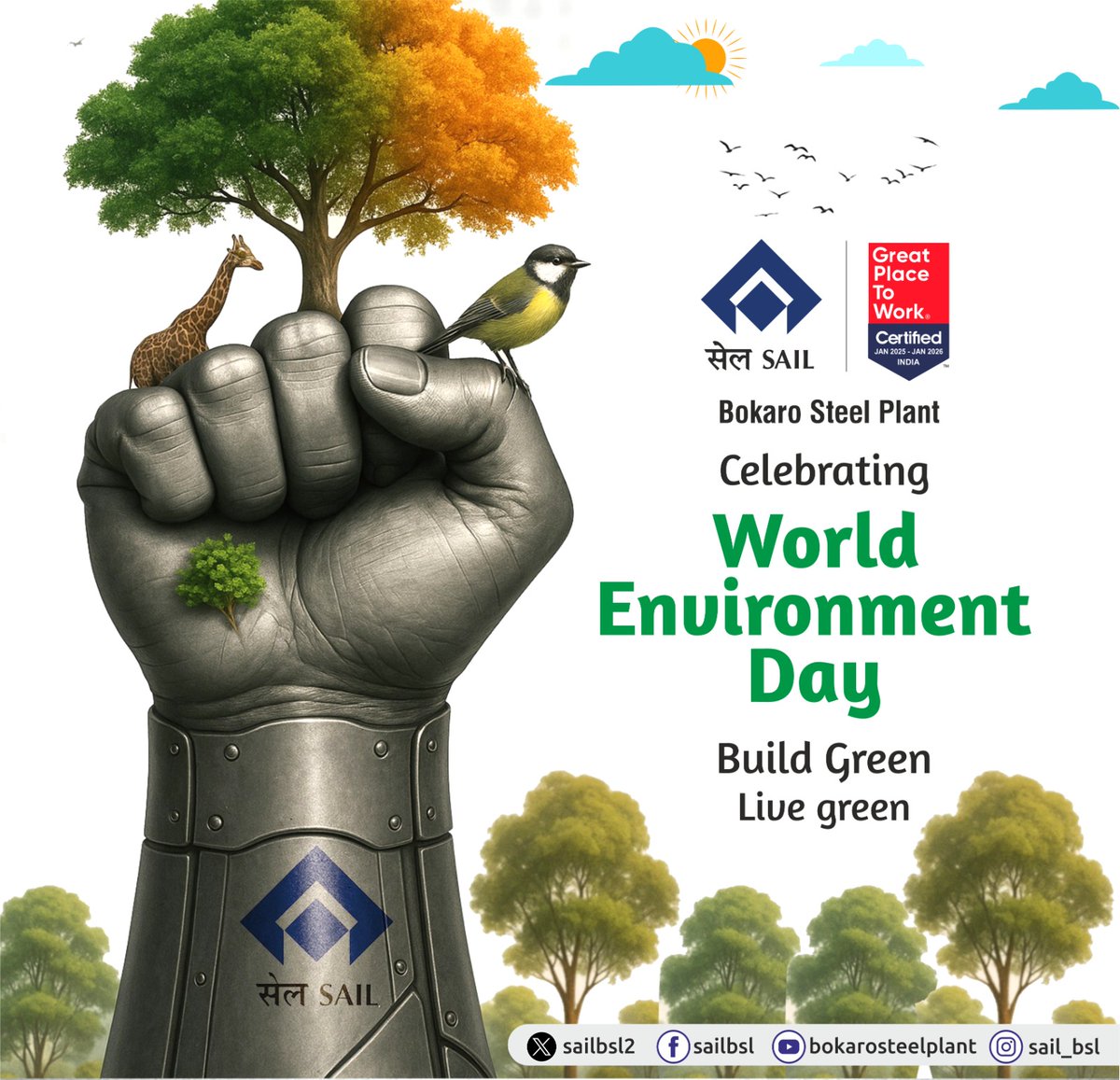 SAIL- Bokaro Steel Plant (@sailbsl2) on Twitter photo Build Green, Live Green !!
#WorldEnvironmentDay2025
<a href="/SAILsteel/">Steel Authority of India Limited (SAIL)</a> Build Green, Live Green !!
#WorldEnvironmentDay2025
<a href="/SAILsteel/">Steel Authority of India Limited (SAIL)</a>