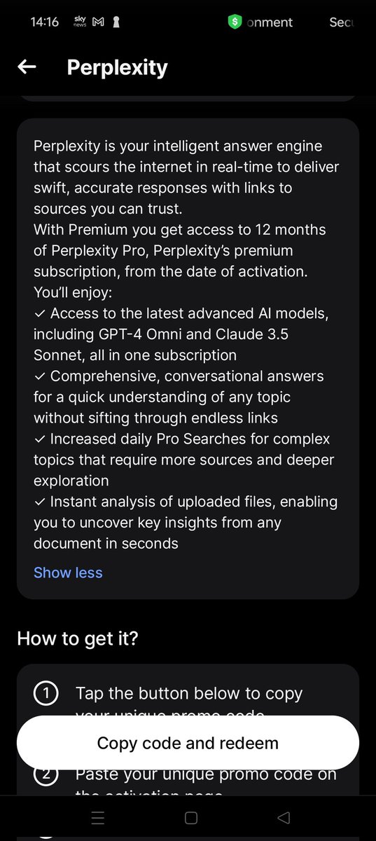 FullStackJoeDev's tweet image. So it turns out I&apos;ve had a Perplexity pro subscription sitting unused because it comes with Revolut premium and I had no idea