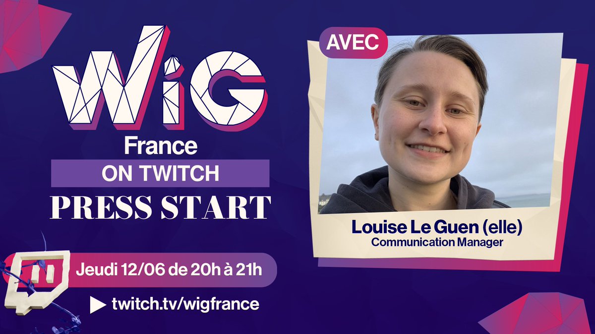 Découvre le parcours et le métier de Louise Le Guen, Communication Manager pour Lightbulb Crew et Firesquid, mais également nouvelle membre du CA de WiG FR !

🗓️ RDV jeudi 12/06 à 20h sur notre chaîne Twitch : twitch.tv/wigfrance/sche…