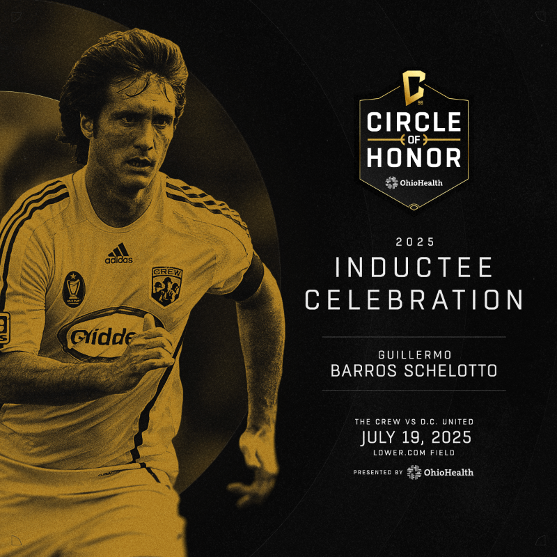 ColumbusCrew's tweet photo. Guillermo The Great 👑 

The Argentine magician will take his place alongside Brian McBride, Frankie Hejduk and Sigi Schmid in the Circle of Honor pres. by @OhioHealth on July 19 at our match against DC United.