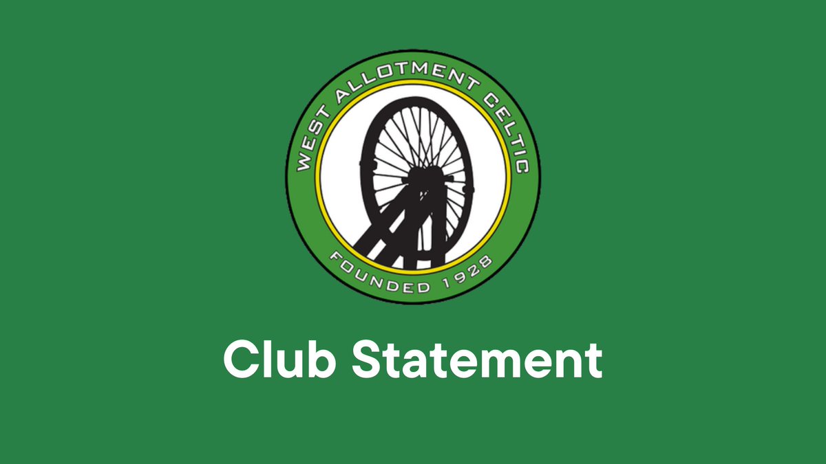 We're pleased to announce a temporary ground share agreement with <a href="/MorpethTownAFC/">Morpeth Town AFC</a> which would allow us to play matches there whilst we improve the facilities at East Palmersville Pavilion.

Full details at westallotmentcelticfc.co.uk/club-statement…