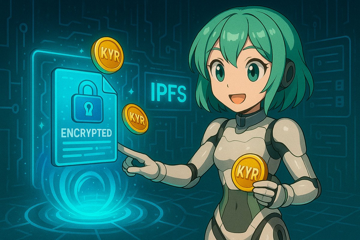 keyra_sol's tweet photo. 8. Upload Encrypted Documents to IPFS with $KYR

· Users can upload encrypted documents (e.g. license key, secret notes, comments) to IPFS using $KYR.