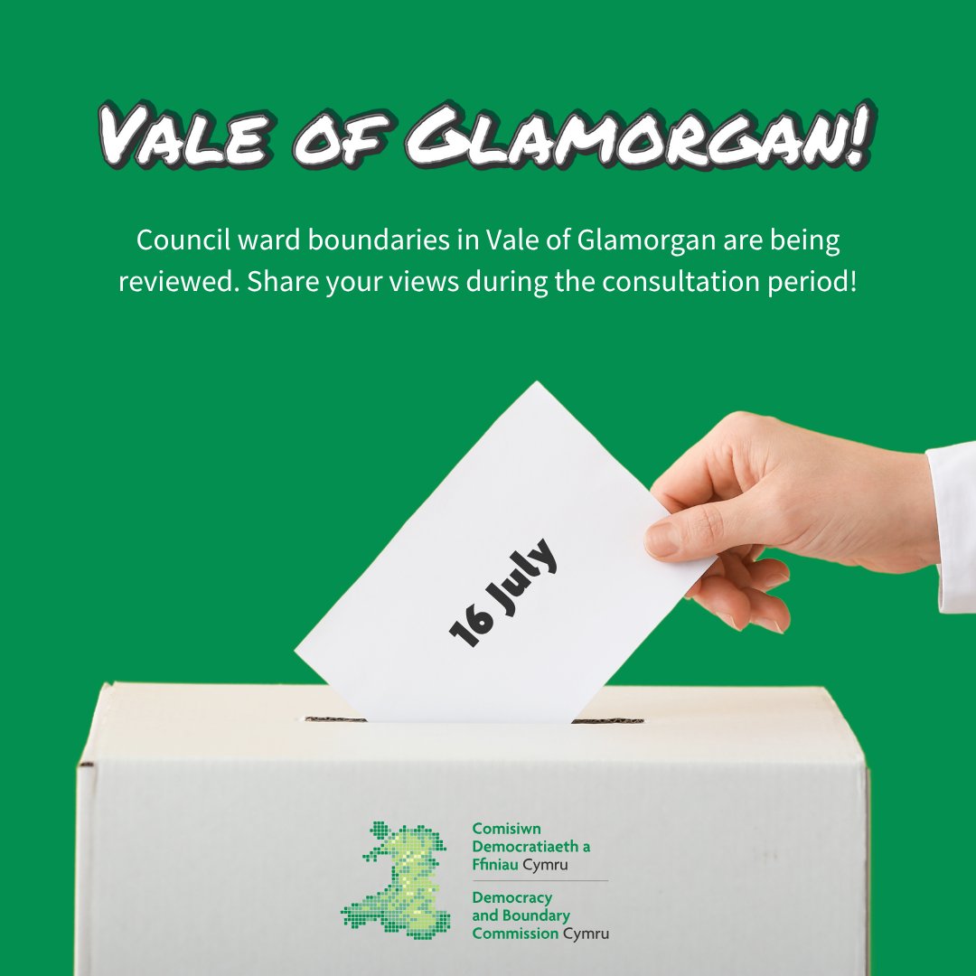 The initial consultation of the Vale of Glamorgan electoral review is open.

Find our more and have your say 👇

dbcc.gov.wales/reviews/05-25/…