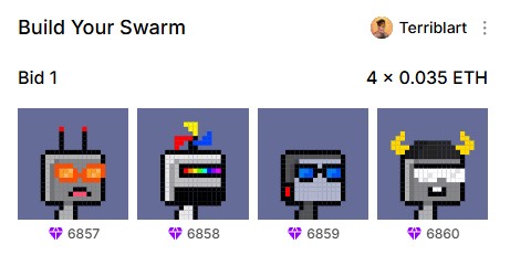 Terriblart (@terriblart) on Twitter photo Awesome mint experience, innovative approach, and great execution.
Also, pixel art.
I'm here for it.
Meet my <a href="/CryptoEternalAI/">Eternal AI (EAI)</a> gang. Awesome mint experience, innovative approach, and great execution.
Also, pixel art.
I'm here for it.
Meet my <a href="/CryptoEternalAI/">Eternal AI (EAI)</a> gang.