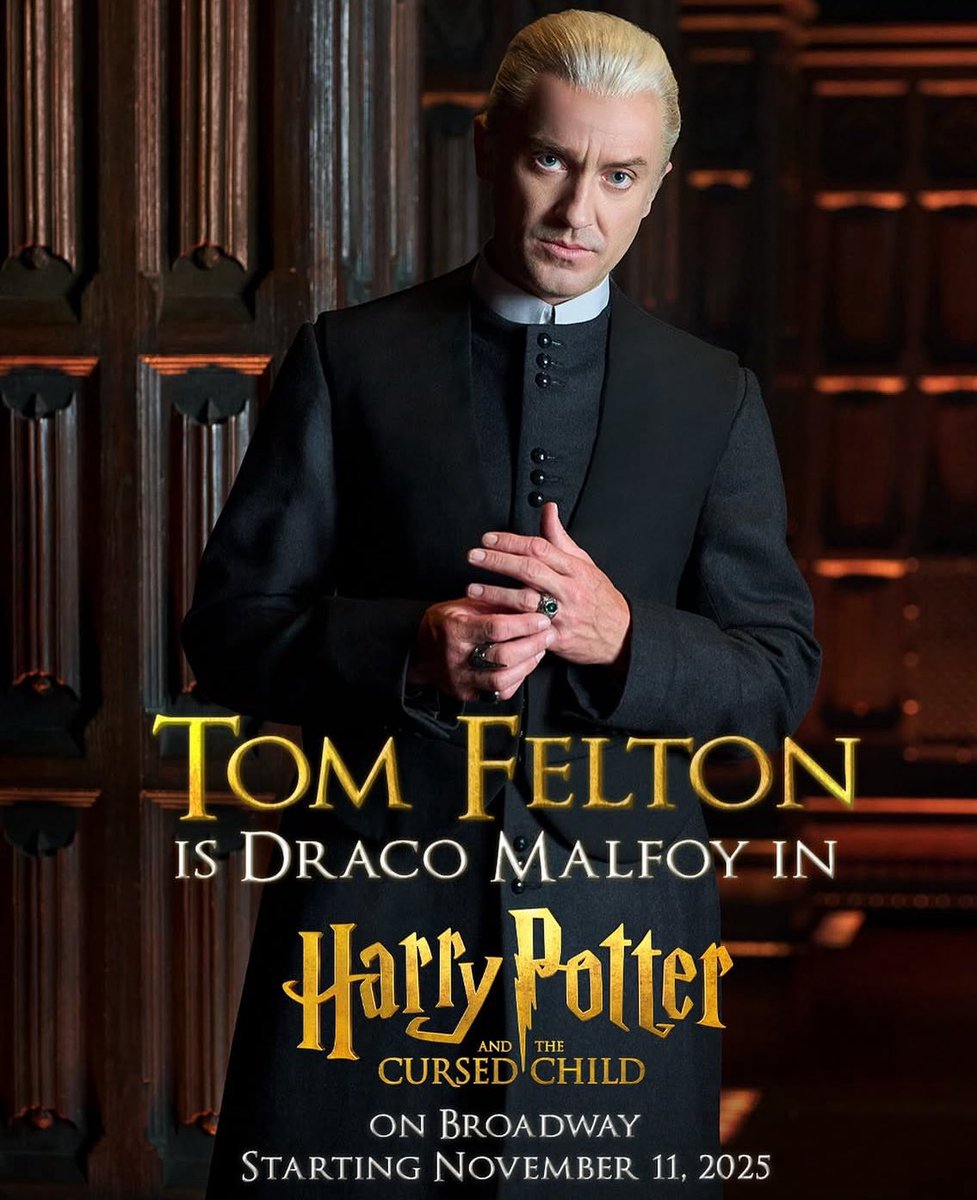 FilmUpdates's tweet image. Tom Felton is returning as Draco Malfoy in ‘Harry Potter and the Cursed Child’ on Broadway.

He will reprise his film role for a 19 week engagement starting November 11.