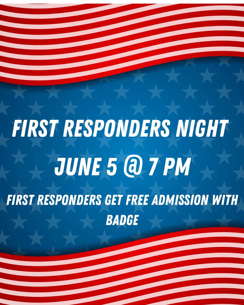 FIRST RESPONDERS NIGHT 🚓🚒🚑

🆚: Hays Larks 
⌚️: 7:00 PM
📍: Newton, KS
🎟️: FREE Admission w/ Badge for First Responders
📺: Live on GameChanger

#LetsGoRebels