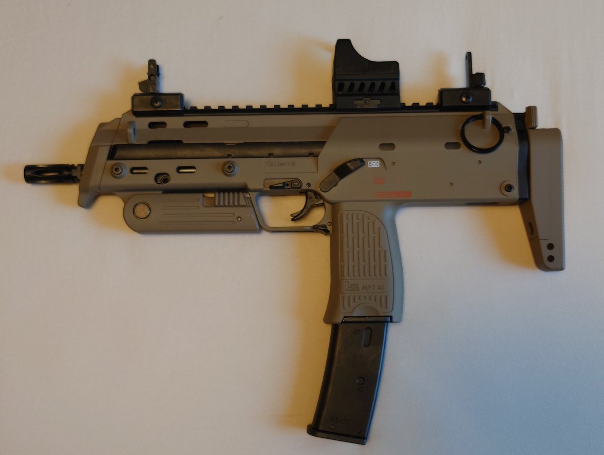 CampShirokuma's tweet photo. 東京マルイの #MP7 GBB ��オープンサイトを跳ね上げたときの高さと
マイクロプロサイトに、マイクロプロサイト用のミドルマウントを取り付けた時のドットの高さが一致
(調整次第)

東京マルイパーツ No.226 マイクロプロサイト用 ミドル/ハイ マウント https://t.co/HCoZyYiuj6 https://t.co/RIlu3ObMWt