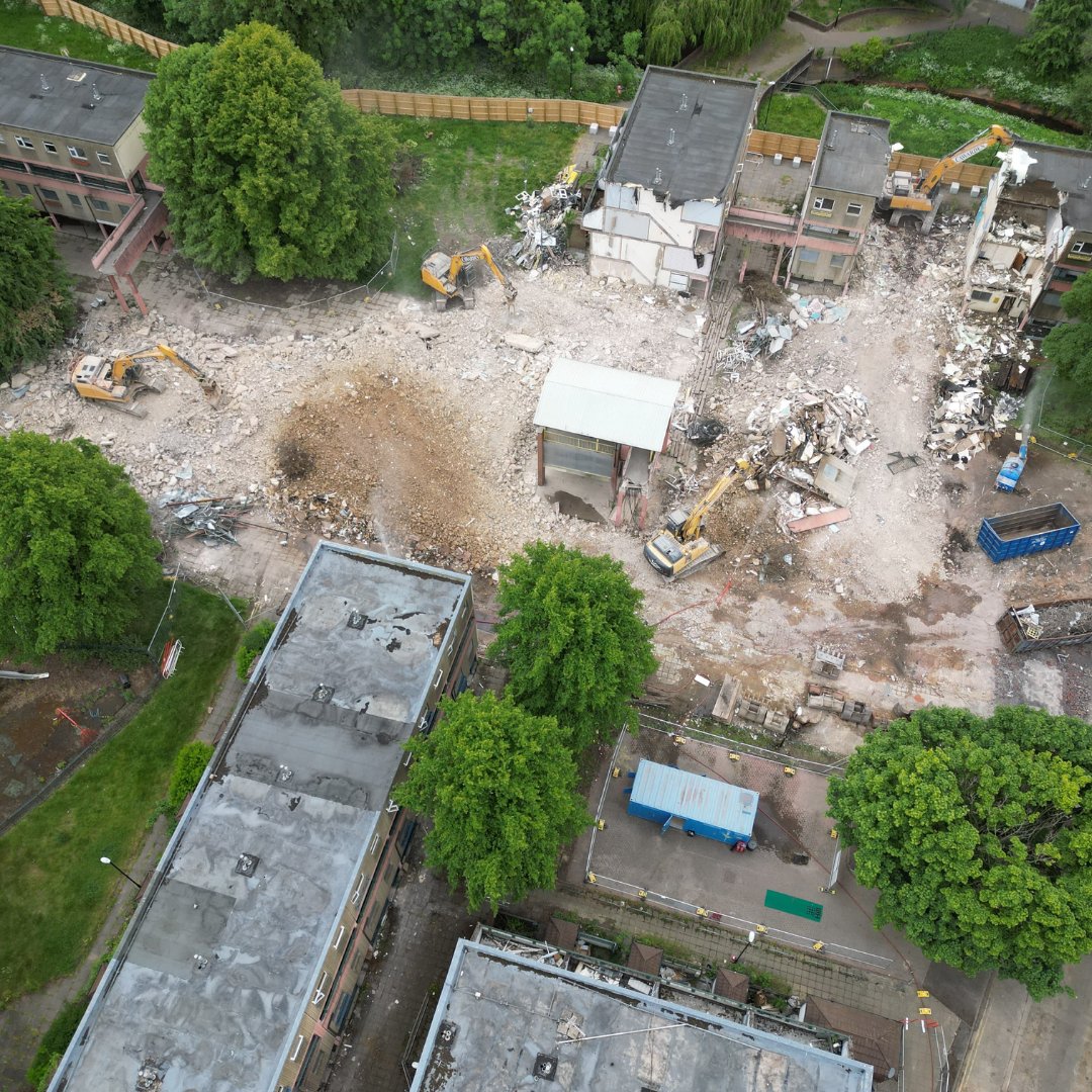 📸 #Demolition is in full swing in Spon End, Coventry, marking a major milestone in the first phase of our client’s ambitious #regeneration plans to bring affordable new homes to the area.

The latest drone photos showcase the impressive work currently underway.

#Cawarden