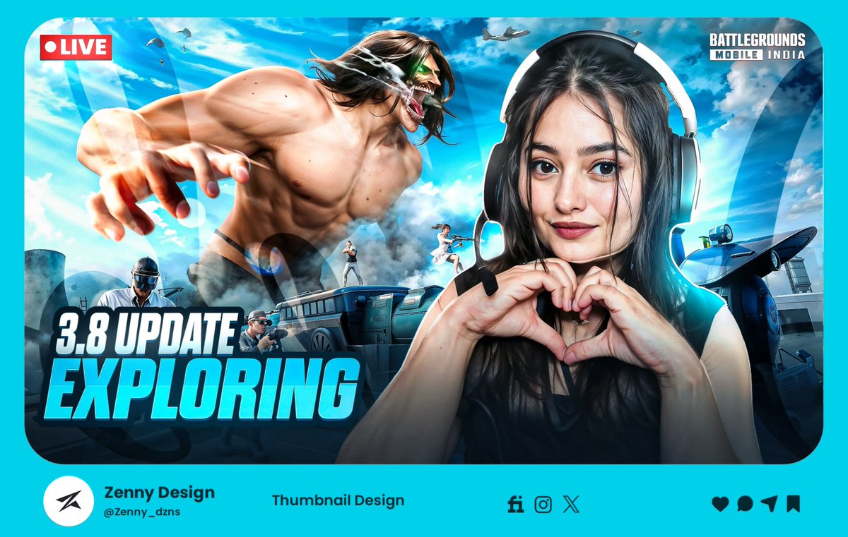 Zenny_dzns's tweet photo. 04/30 days Thumbnail series
Thumbnail Tittle / topic: 3.8 Update Exploring
'DM' for Order's
#YouTubeThumbnail #ThumbnailDesign #GraphicDesign #YouTubeDesigner #PhotoshopArt #DesignSeries #Dailythumbnails #CreativeProcess #DesignChallenge #ContentCreator #gamingthumbnail https://t.co/PIzYUO8kdD