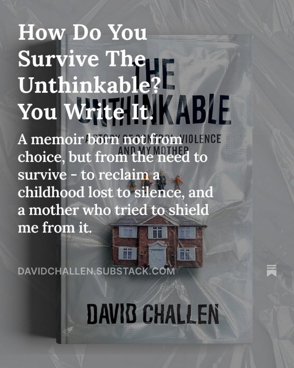 On the publication day of my new book #TheUnthinkable, I’ve taken a moment to tell how and why I came to write this story, and what I hope comes next.

➡️ linktr.ee/DavidChallen