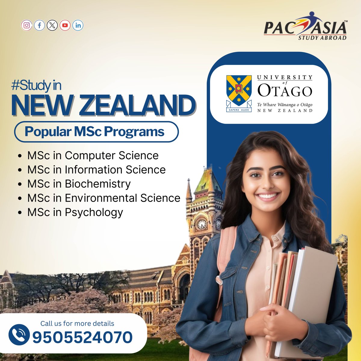 pacasiahyd's tweet image. Study in New Zealand 🇳🇿 – University of Otago

Explore globally recognized MSc programs at one of New Zealand’s top universities! 

📞 Call us today at 9505524070 for more details!

#StudyInNewZealand #UniversityOfOtago #MScPrograms #PostgraduateStudies
#GlobalEducation