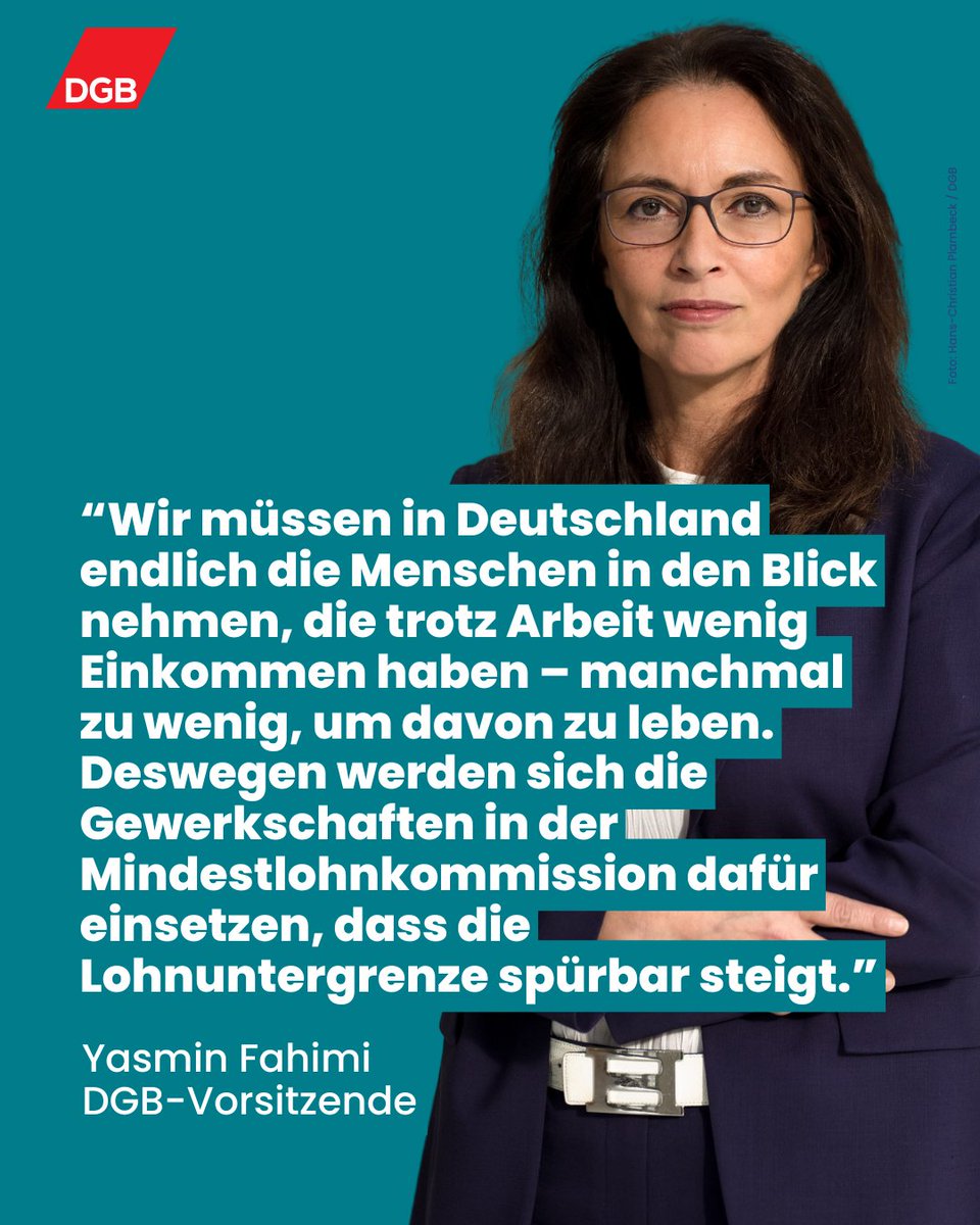 66 % der Deutschen sprechen sich für eine Anhebung des #Mindestlohn​s auf 15 Euro aus – und sie ist dringend notwendig, damit der Mindestlohn wirklich sicher vor Armut schützt. dgb.de/presse/pressem… #StarkMitUns