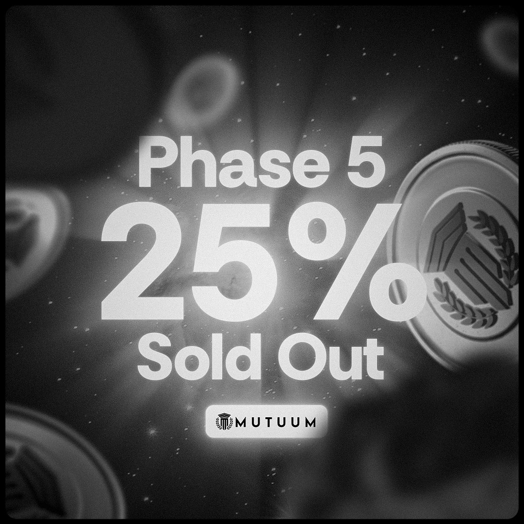 Phase 5 of the MUTM sale is nearly 25% sold out and moving fast. Secure your allocation while the current price lasts.

🔗mutuum.com