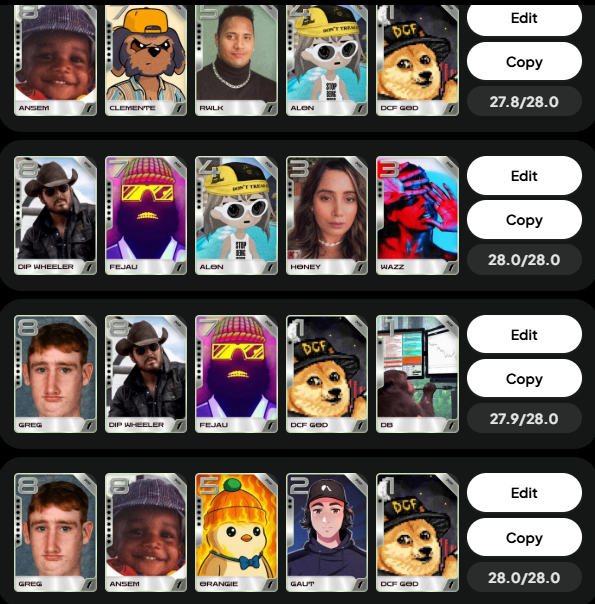 TukiBtc's tweet image. We participated with 8 decks in the @fantasy_top_  tactics, 4 diversified decks and 4 clones that opt ​​for more than 4k points.

#FantasyTop #FantasyTopTips