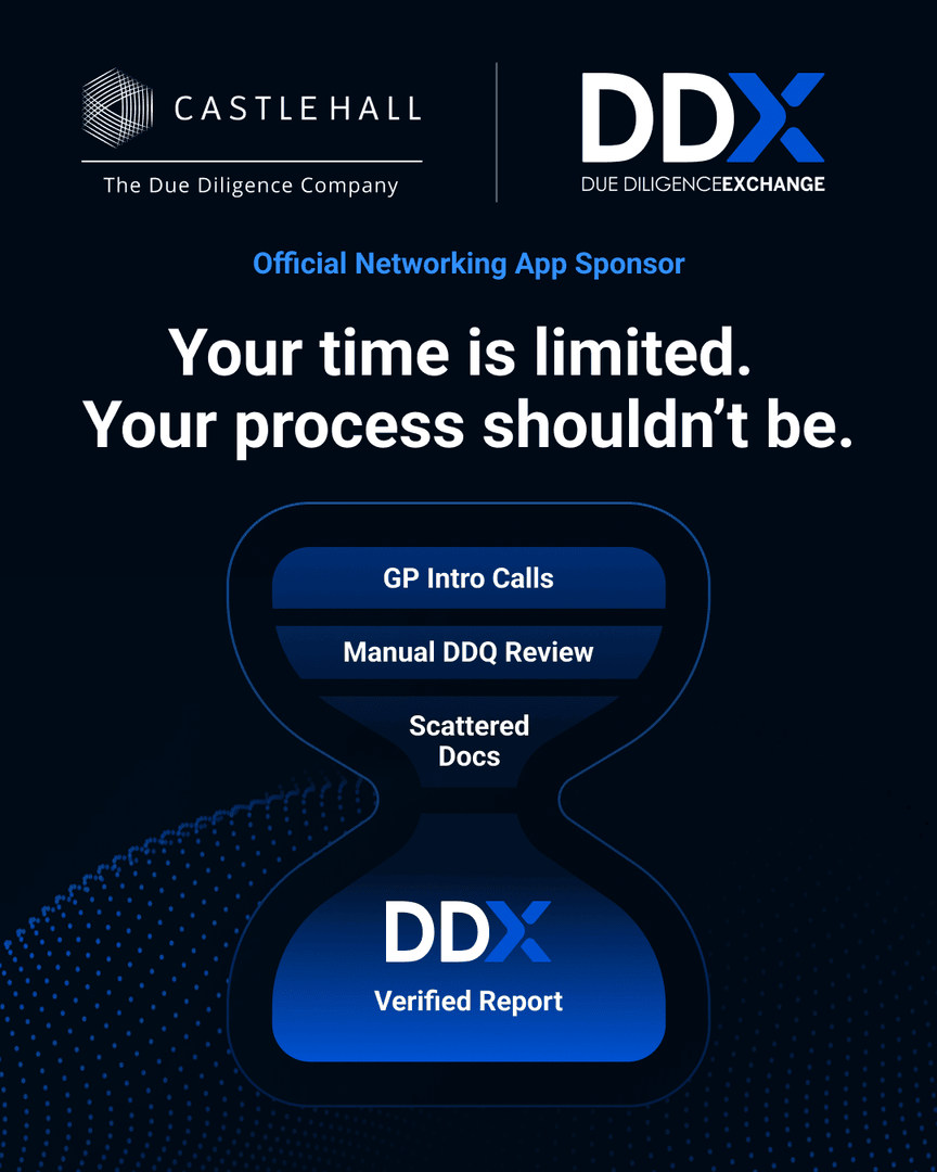 castlehall1's tweet photo. From GP intro calls and scattered DDQs to inconsistent documentation, due diligence can be time-consuming.

Castle Hall’s Due Diligence Exchange brings clarity:
✅ Verified profiles
✅ Standardized reports
✅ DDX Library

https://t.co/eoV1NeFSEw 

#DueDiligence #DDX #CastleHall https://t.co/1wpG31Vc8c