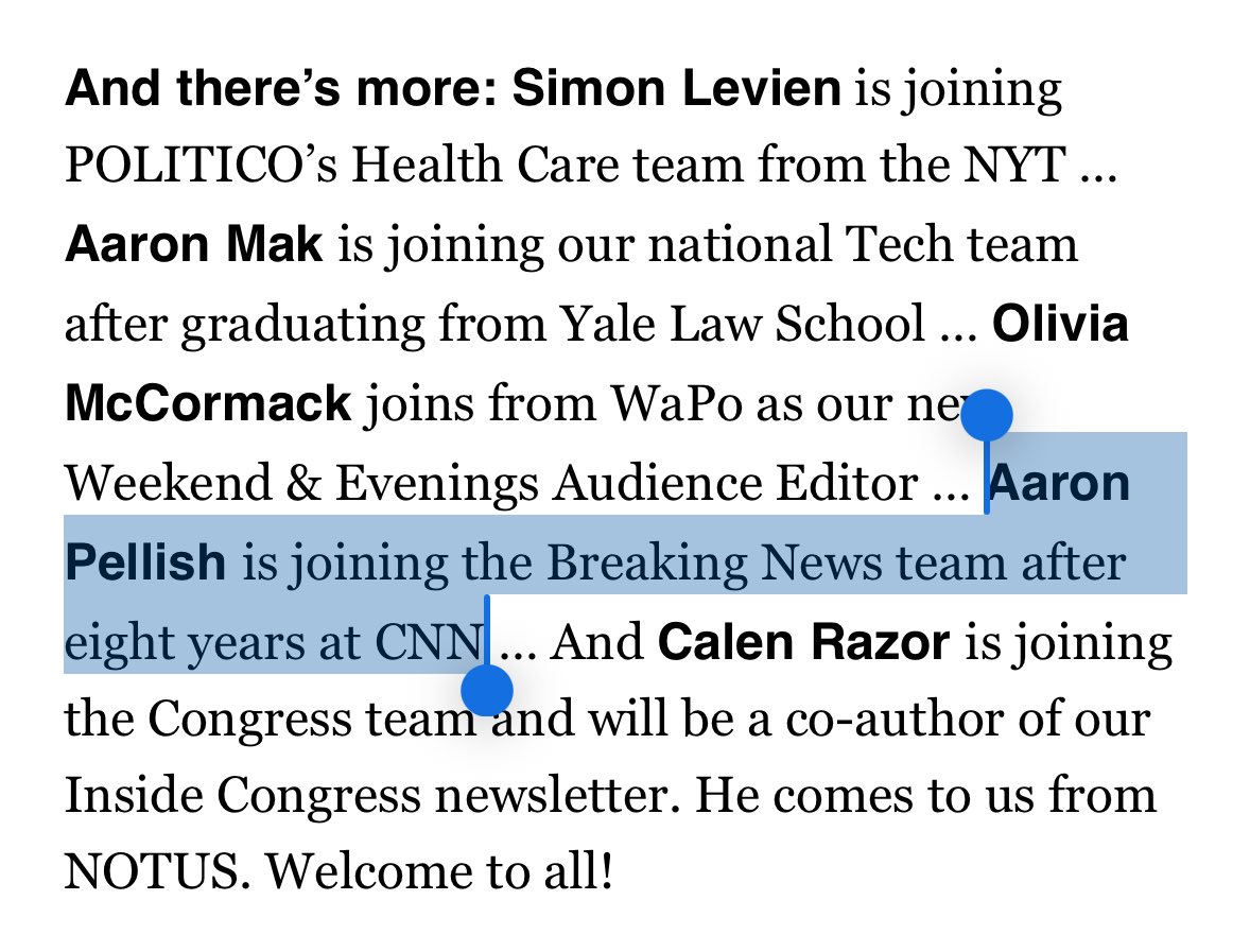 kyletblaine's tweet image. A big welcome to @politico to the great and talented @aaronpellish!!!