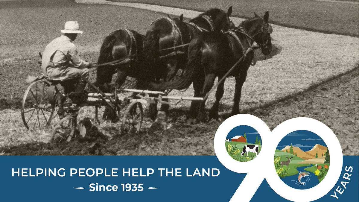 Since 1935, NRCS has developed wide-ranging technical solutions to help farmers and ranchers dramatically reduce soil erosion and to be good stewards of all our shared natural resources. This Dust Bowl era photo shows an early implementation of contour farming.   

 #NRCS90