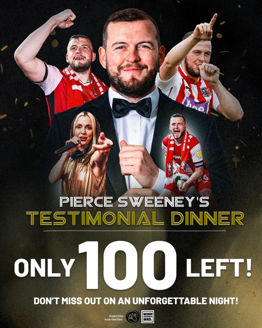 🚨🔥 The clock's ticking! Only 100 tickets left for the epic Testimonial Dinner! 🥳 

Seriously don’t sleep on this! When they're gone, they're gone! ⏳ 

Snatch yours now: ps26.uk/testimonial-di… 🎟️✨ 

Let's make some unforgettable memories! 💥

#PS26 #ECFC #TestimonialDinner