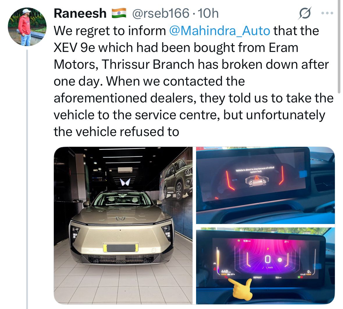 Preetiswarna's tweet image. “Sir, system down hai” energy daily. ⏳
#MahindraService @teamBHPforum