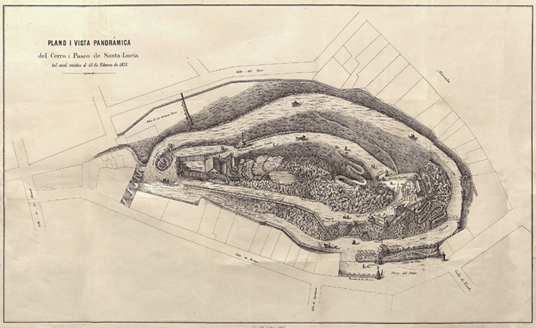 🇨🇱 5 de junio de 1872 | Benjamín Vicuña Mackenna inicia la transformación del Cerro Santa Lucía en un paseo urbano. Los trabajos se hicieron con reos, fondos públicos y hasta hipotecando su propia hacienda. Un ícono de Santiago nació ese día.