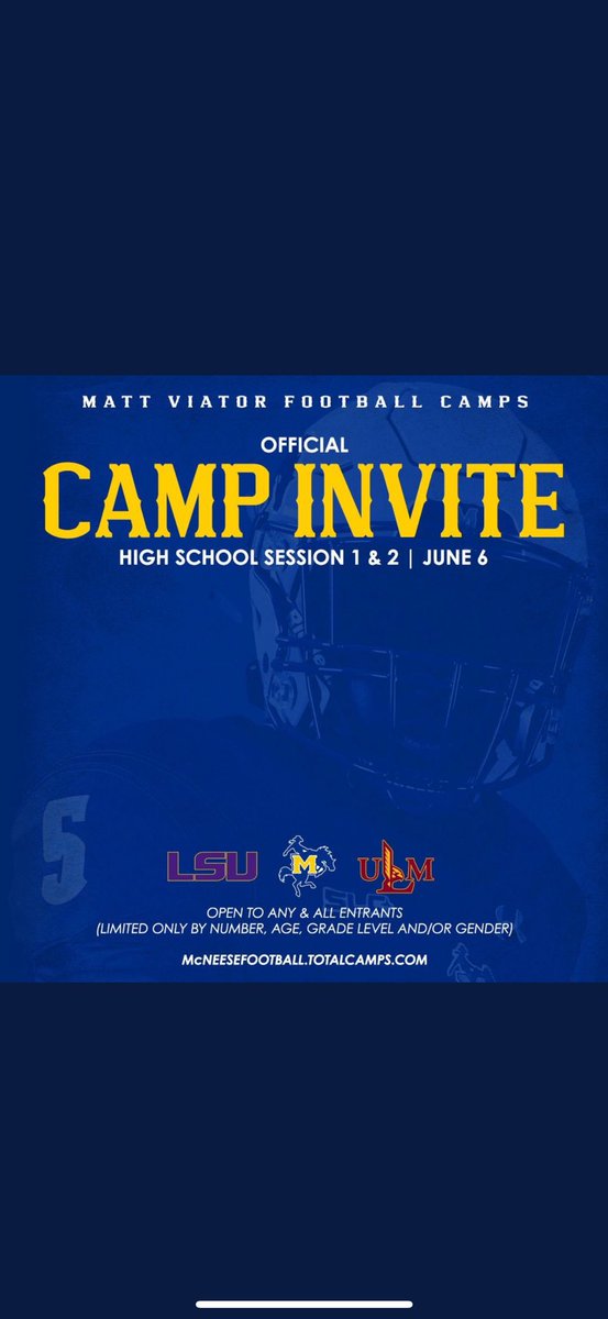 EthanMeadows08's tweet image. I will be attending the @McNeeseFB  camp tomorrow, June 6th. I’m excited to display my talents and show all of the hard work I’ve been putting in this offseason! @mgoode20