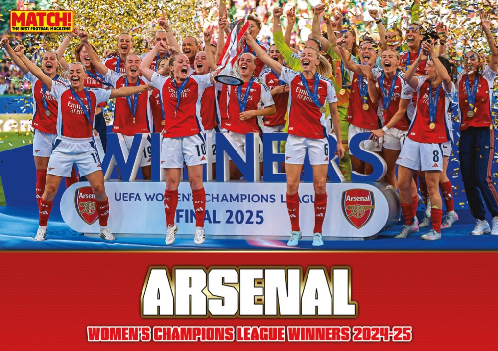 There's a celebratory poster in MATCH's June 10 issue,
<a href="/ArsenalWFC/">Arsenal Women</a> fans! 😁

In shops now! 🥳