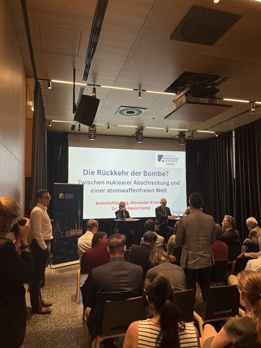 🎙️ Can nuclear weapons still guarantee global security?

We attended “The Return of the Bomb?” by <a href="/KASonline/">Adenauer-Stiftung</a> in Vienna, with Amb. Alexander Kmentt and Dr Karl-Heinz Kamp.

The debate explored nuclear risks and the limits of deterrence. 

#Disarmament #Cooperation