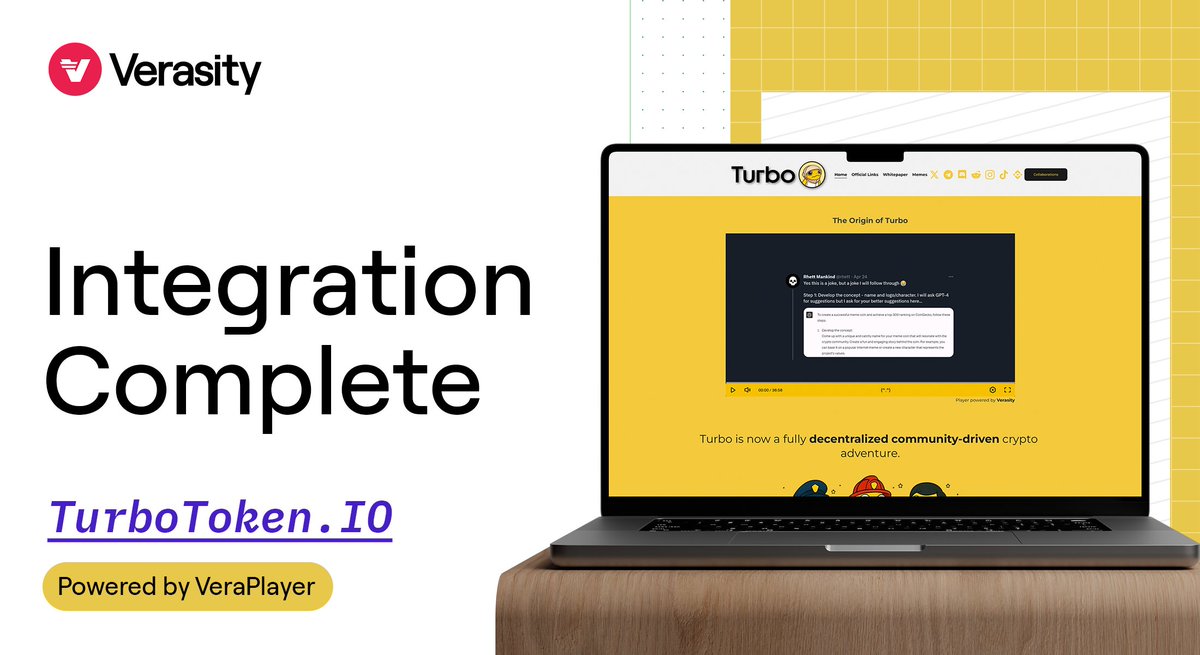 Integration status: COMPLETE ✅

TurboToken.IO is now running on our VeraPlayer infrastructure.

Go press ▶️ to see it in action and learn about <a href="/TurboToadToken/">Turbo 🐸</a>'s journey from AI origin to fully decentralized, community-powered titan.