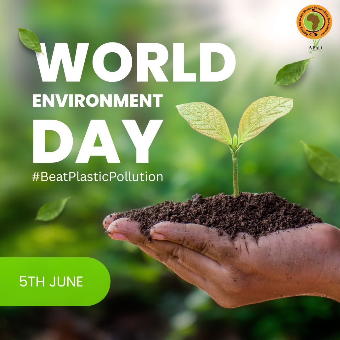 Agency for Cross-Border Pastoralists Development (@apadlodwar) on Twitter photo Let’s not wait for change—let’s be the change our planet needs. 🌍💚
Ending plastic pollution starts with small, conscious steps.
Choose eco-friendly. ♻️
Plant hope—plant a tree 🌳 .
#WorldEnvironmentDay2025 
 #BeatPlasticPollution Let’s not wait for change—let’s be the change our planet needs. 🌍💚
Ending plastic pollution starts with small, conscious steps.
Choose eco-friendly. ♻️
Plant hope—plant a tree 🌳 .
#WorldEnvironmentDay2025 
 #BeatPlasticPollution