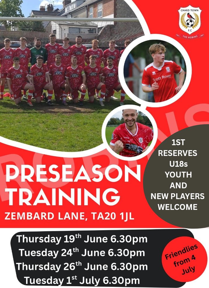 Chard Town FC (@chardtownfc) on Twitter photo Do you want to play football at the highest level?
Start your journey at Chard Town FC. Pre Season starts on 19th June 6.30pm new players are more than welcome alongside our existing 1st, Reserves, U18s and Youth players.
Main Sponsor:
<a href="/DevonTruckShow/">Devon Truck Show</a> Do you want to play football at the highest level?
Start your journey at Chard Town FC. Pre Season starts on 19th June 6.30pm new players are more than welcome alongside our existing 1st, Reserves, U18s and Youth players.
Main Sponsor:
<a href="/DevonTruckShow/">Devon Truck Show</a>