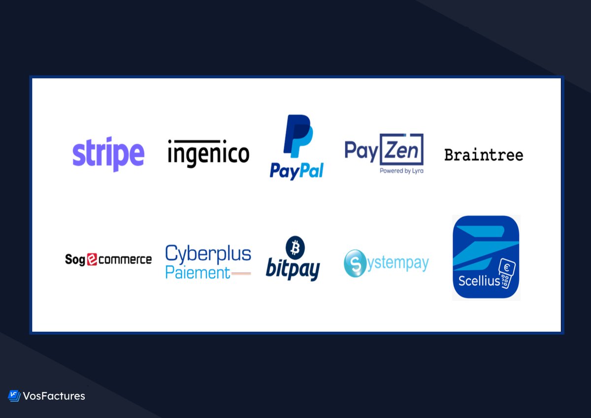 💳 Activez le paiement en ligne sur vos factures via Stripe, PayPal, Ingenico, BitPay et plus encore !

Faites-vous payer plus rapidement 🕒
👉 aide.vosfactures.fr/10525126-Fonct…

#logiciel #Facturation #SaaS #PaiementEnLigne #automatisation #stripe #paypal #ingenico