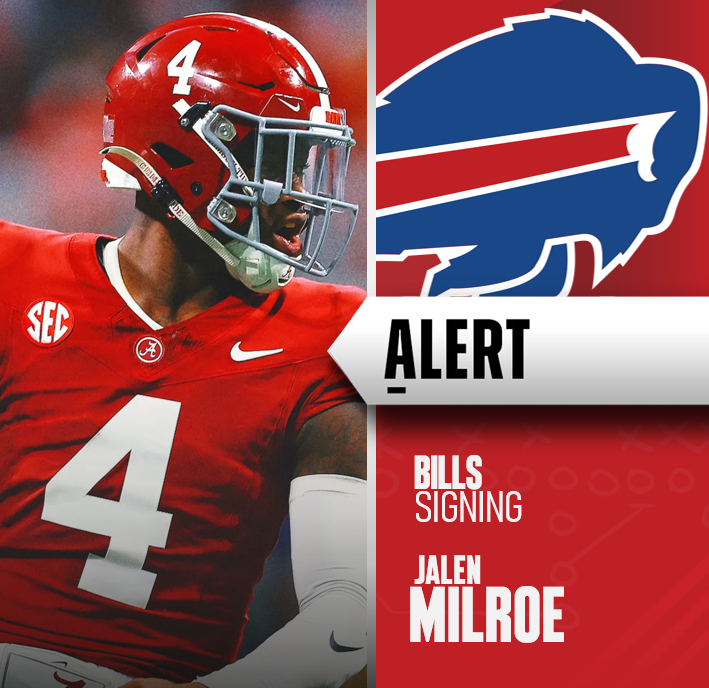 TheIFLeague's tweet photo. Rookie Jalen Milroe is signing an UDFA with the Buffalo Bills at 1 year/$2.5M https://t.co/wKIO2X797l