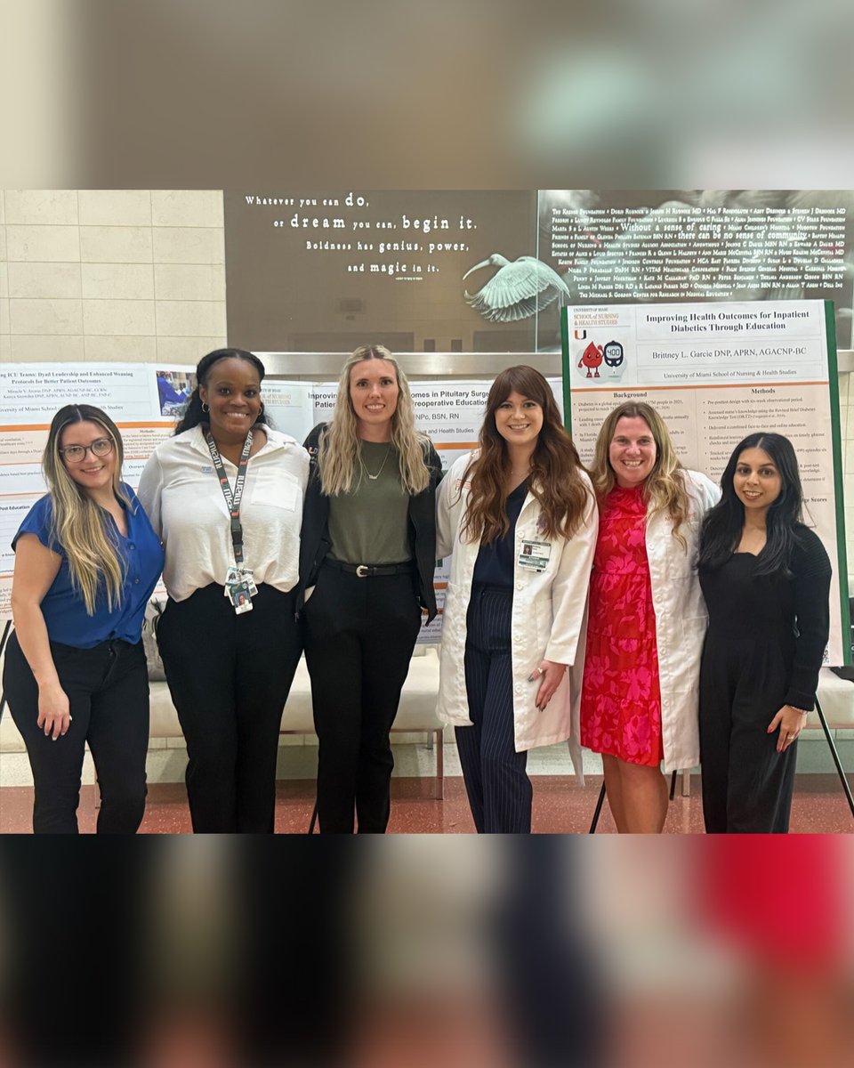 Yesterday, June 4, the following #SONHS students presented findings from their scholarly practice improvement projects en route to completing their #doctoralprogram this August. 

These six #CaneNurses represent our 2nd graduating BSN-to-DNP cohort (acute care and family nurse