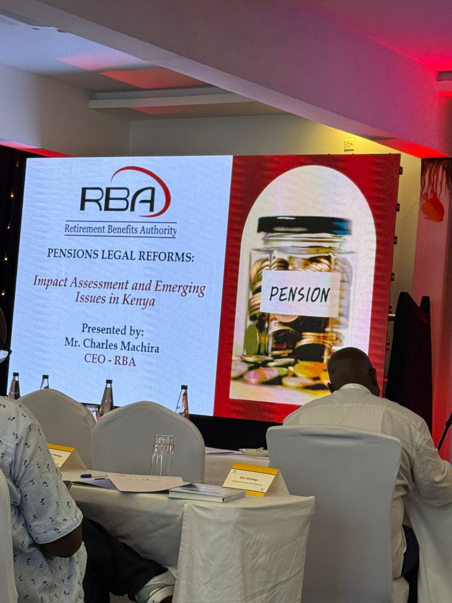 CEO Chares Machira,  making a presentation on Pension Legal Reforms during the 4th Annual APTAK International Convention in Mombasa County today.  #JisortNaPension #RBAat25 #RBAKenya
