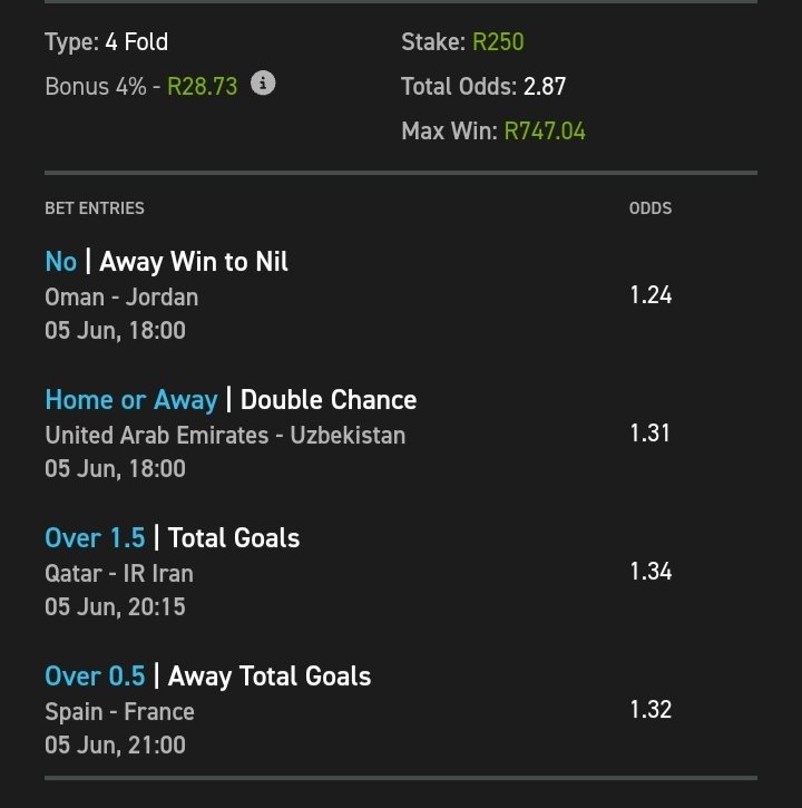 🇿🇦Sure Case Punter🇿🇦 (@gnbhengu) on Twitter photo ⚽Code C⚽
💰Kick Off <a href="/18/">Hi Will :)</a>:00
💰Copy my bet👉easybet.co.za/sports?bookedB…
💰Betslip code👉03-2548269
💰Not yet on Easybet?
💰Get R50 Sign Up Bonus + 25 Bonus Spins
Use promo code: SURE50
No deposit required.
💰Sign Up Now 👉easybet.co.za/page/R50-sign-…
18 + | T&Cs Apply ⚽Code C⚽
💰Kick Off <a href="/18/">Hi Will :)</a>:00
💰Copy my bet👉easybet.co.za/sports?bookedB…
💰Betslip code👉03-2548269
💰Not yet on Easybet?
💰Get R50 Sign Up Bonus + 25 Bonus Spins
Use promo code: SURE50
No deposit required.
💰Sign Up Now 👉easybet.co.za/page/R50-sign-…
18 + | T&Cs Apply