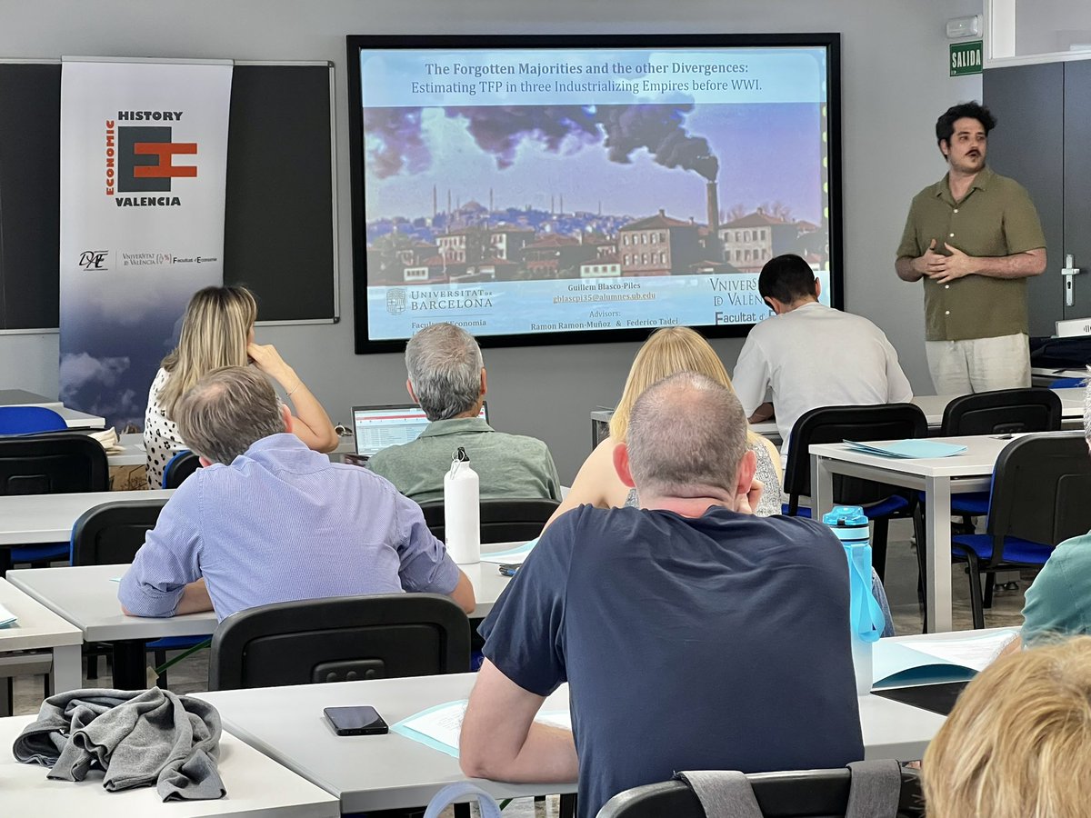 David González Agudo (@davidgonzlezag2) on Twitter photo <a href="/GBlascoPiles/">Guillem Blasco-Piles – 白志彦</a> <a href="/UniBarcelona/">Universitat de Barcelona</a> presents his research on TFP in three industrializing empires before WWI at <a href="/ehvalencia/">EH-Valencia</a> <a href="/fdeconomiauv/">Facultat d'Economia</a> <a href="/GBlascoPiles/">Guillem Blasco-Piles – 白志彦</a> <a href="/UniBarcelona/">Universitat de Barcelona</a> presents his research on TFP in three industrializing empires before WWI at <a href="/ehvalencia/">EH-Valencia</a> <a href="/fdeconomiauv/">Facultat d'Economia</a>