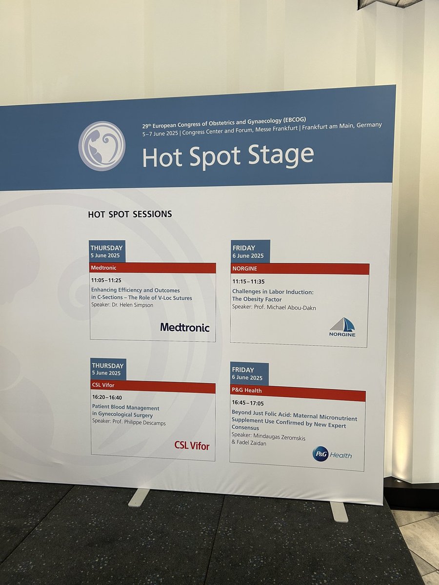 Interesting talks today at Hot Spot Stage #EBCOG2025