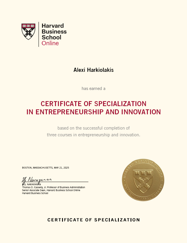 Alexi Harkiolakis Music (@alexiharkmusic) on Twitter photo I’m happy to have completed my Certificate of Specialization in Entrepreneurship and Innovation from Harvard Business School Online. Thank you to <a href="/online_HBS/">Harvard Business School Online</a> for this challenging and rewarding experience. #HBSOnline I’m happy to have completed my Certificate of Specialization in Entrepreneurship and Innovation from Harvard Business School Online. Thank you to <a href="/online_HBS/">Harvard Business School Online</a> for this challenging and rewarding experience. #HBSOnline