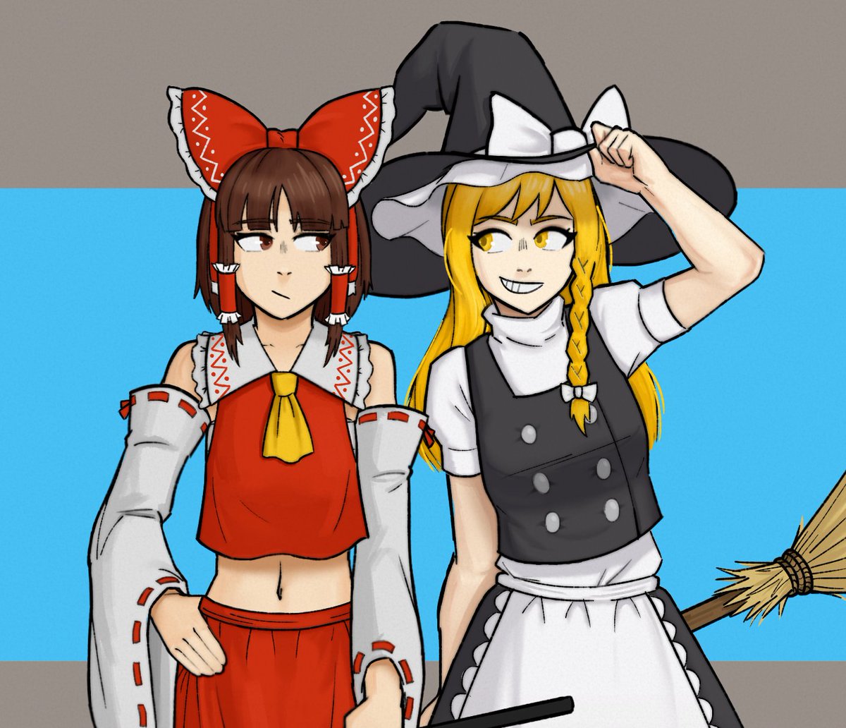 su5hhh_'s tweet image. Marisa and Reimu
