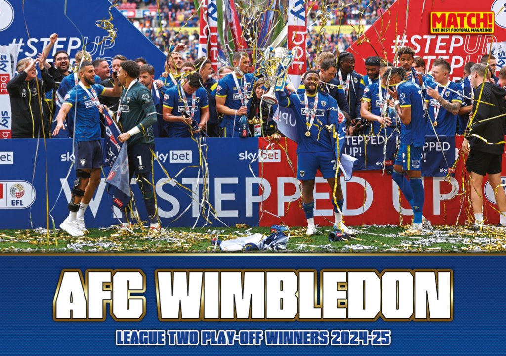 There's a celebratory poster in MATCH's June 10 issue,
<a href="/AFCWimbledon/">AFC Wimbledon</a> fans! 😁

#AFCW 🟡🔵