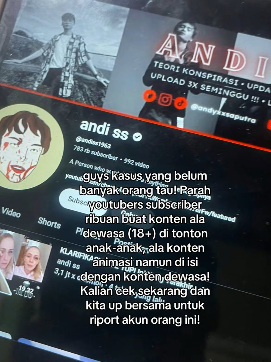 brave_bunch's tweet photo. guys ada kasus baru yang belum banyak orang tau! Youtubers dengan 700 ribu sub membuat konten yang tidak layak di tonton. Penton nya hampir rata-rata anak" dan konten dia banyak berbau 18+. Bahkan ia menjadikan emote 18+ vidio reaction, tolong ramaikn #kasus https://t.co/gkCZYoq4Xc