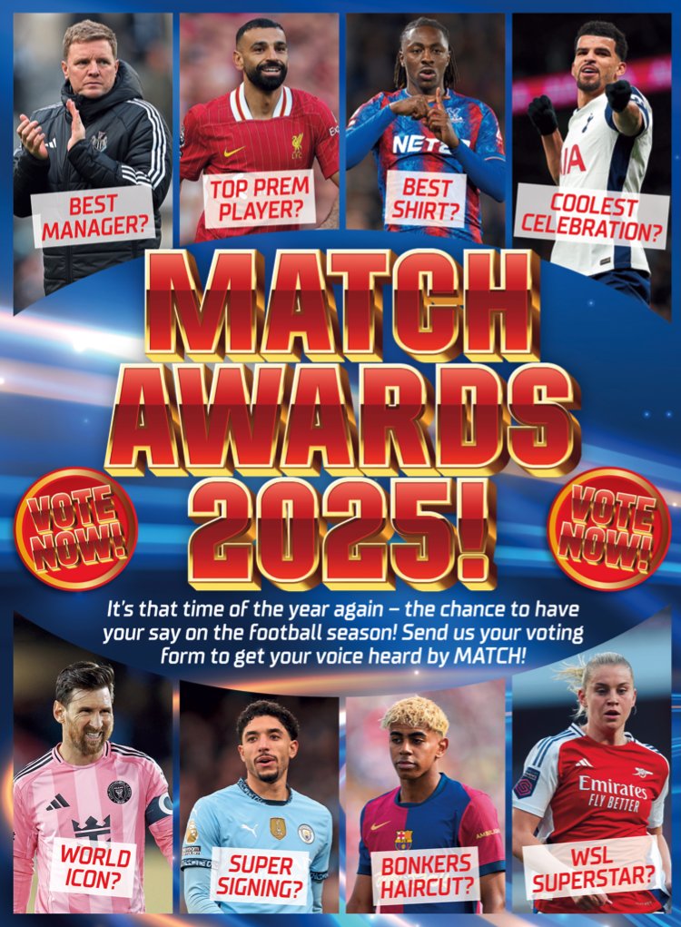 𝗔𝗪𝗔𝗥𝗗𝗦 𝗜𝗦𝗦𝗨𝗘! 🗳️

Vote for your 2025 winners in MATCH's June 10 issue! 

In shops now! 🥳