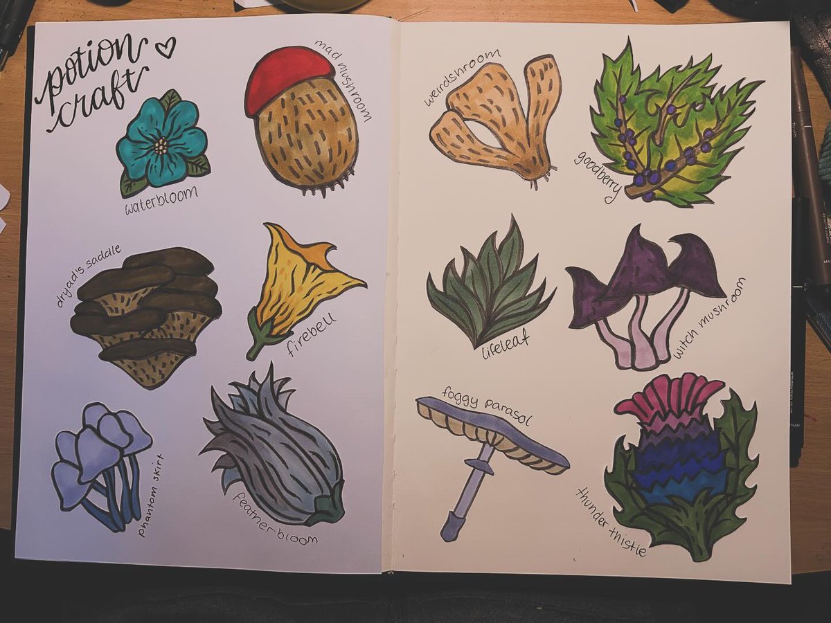 woodland.keni on Instagram shared this lovely fan art featuring some of the ingredients you may be using in your potions!