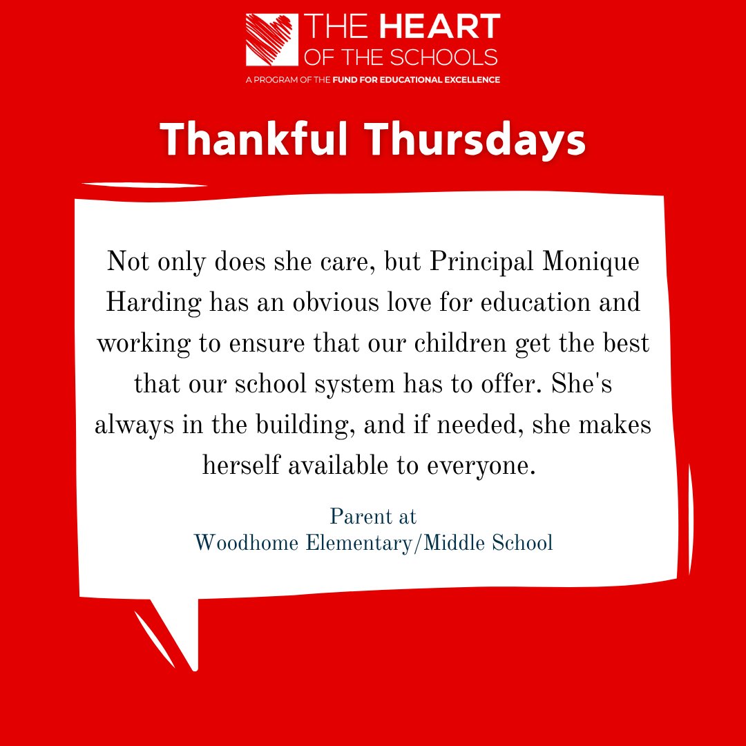 Each week for #ThankfulThursdays, we express our appreciation for @baltcityschools principals with warm messages from their communities. Up next is a note for <a href="/205woodhome/">Woodhome Wildcats</a>’s Principal Monique Harding! #heartoftheschools