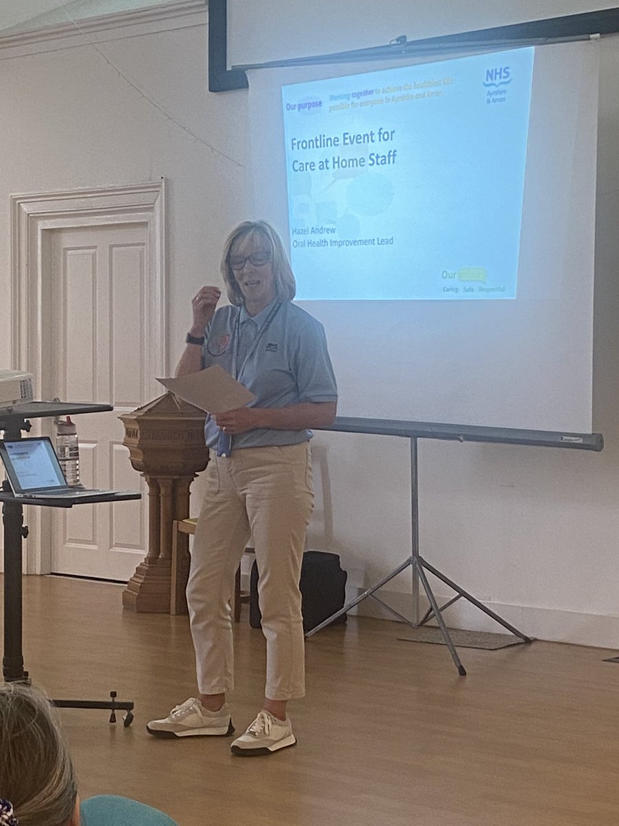 #frontline Thank you also to Hazel Andrew the Oral Health Improvement Lead who came along to share information about Caring for Smiles, accessing Dental Services and Oral Health products. Thank you Hazel <a href="/NHSOHI/">NHS Ayrshire & Arran Oral Health Improvement</a>