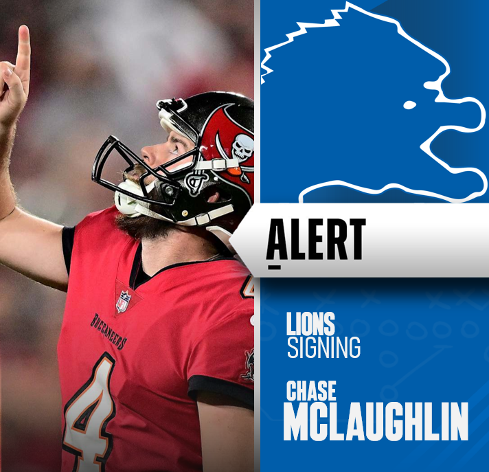 TheIFLeague's tweet photo. Detroit Lions and kicker Chase McLaughlin to a 1 yr/$500k deal https://t.co/2WB6NXBIL4