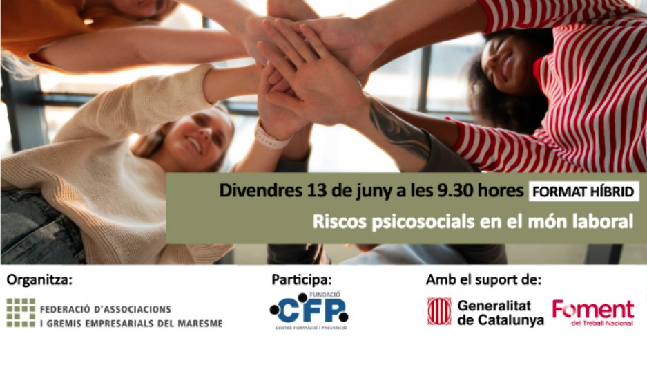 Empreses, aquesta formació és per vosaltres! 🎯   Avaluar els riscos psicosocials és imprescindible per garantir el benestar dels i les professionals.

<a href="/FAGEM_empresa/">FAGEM</a> , de la mà d'expertes del CFP, us ofereix aquesta interessant formació.  
Inscripcions 👉acortar.link/K948M7